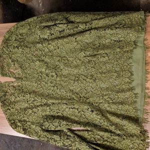 Olive Green Lace Top